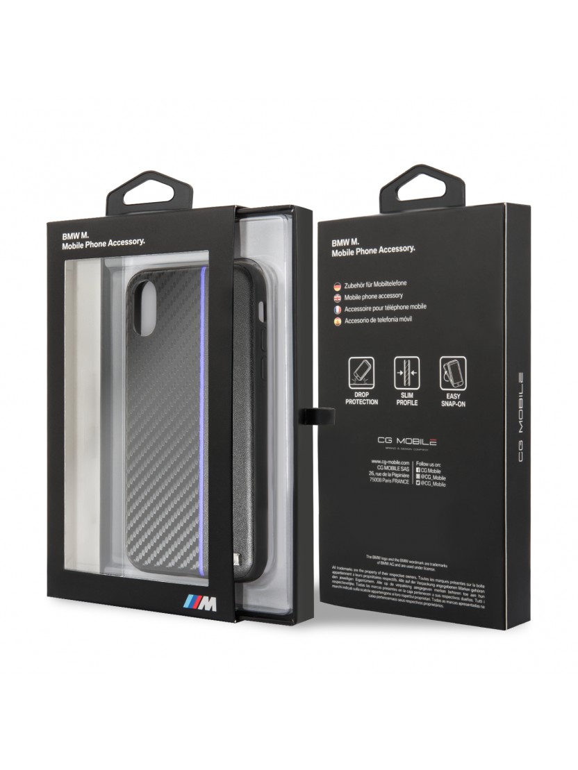 BMW Coque rigide noire BMW finition carbone pour iPhone 4/4S