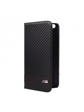 ETUI FOLIO NOIR FINITION ROUGE BMW M COLLECTION CARBONE EFFECT